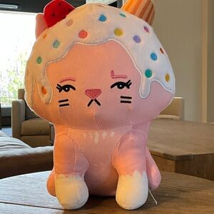Pink Ice Cream Cat Stuffed Animal - Shelly Plush